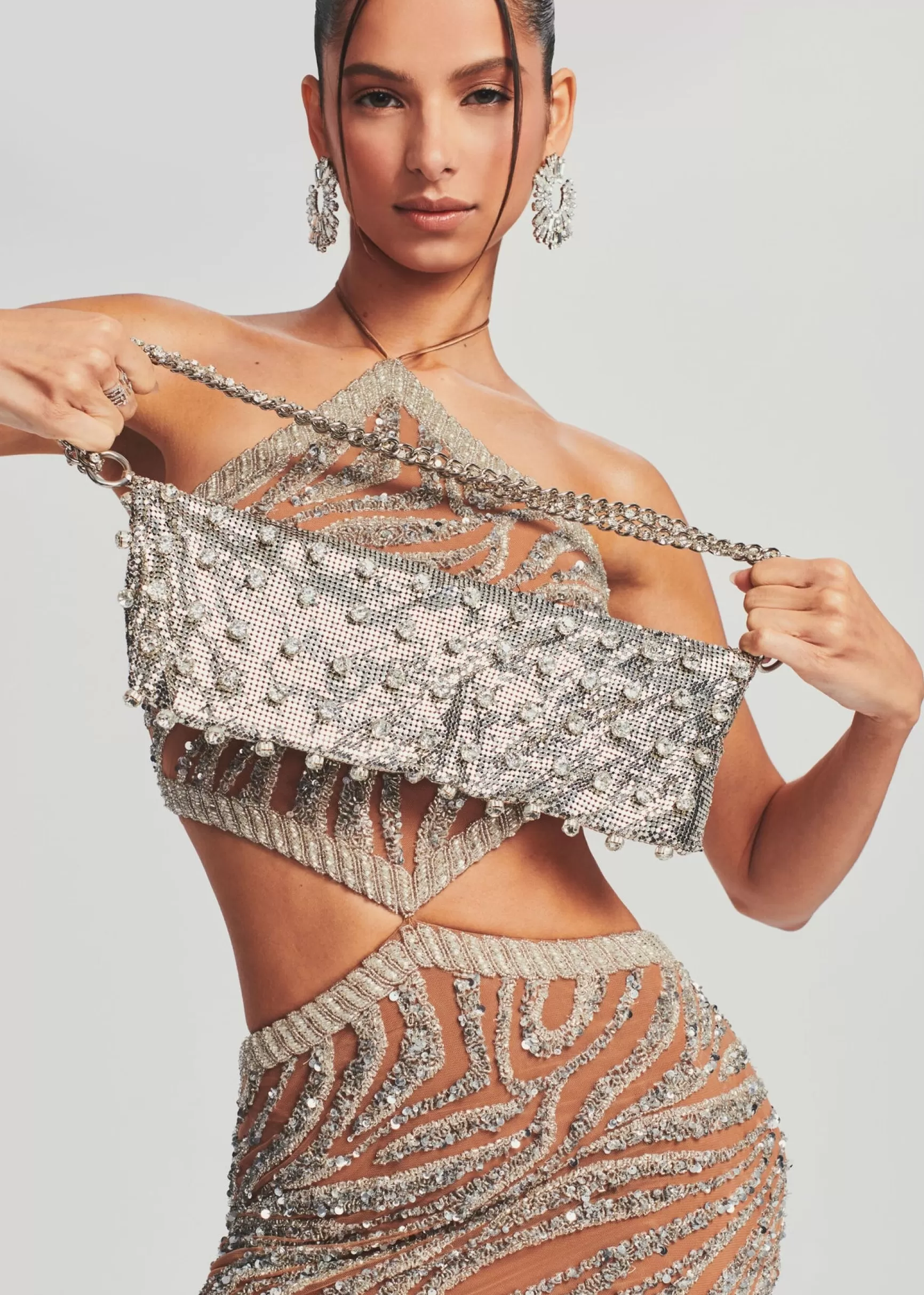 Honeymoon Looks*Retrofete Simone Metal Bag Silver