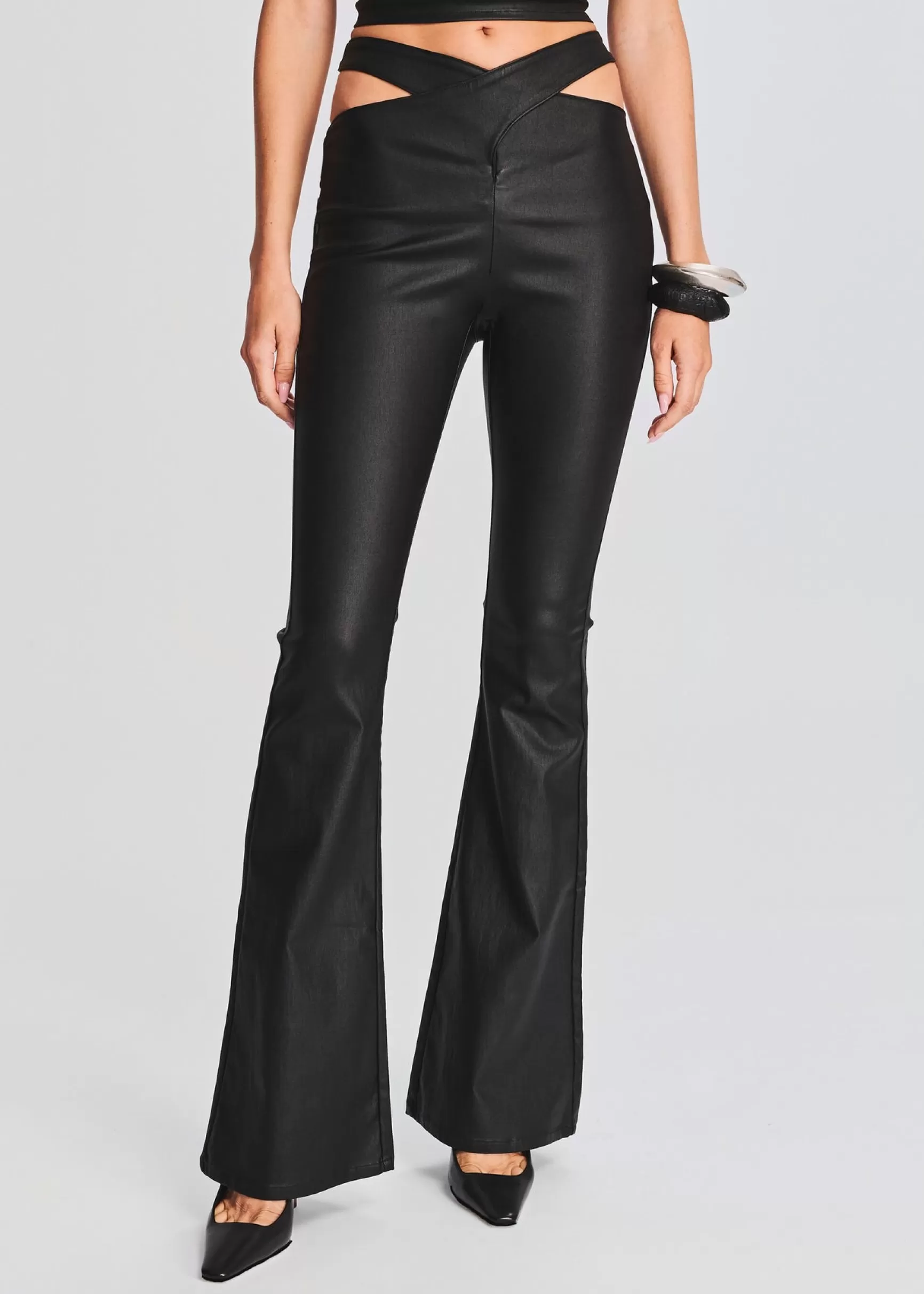 Bottoms*Retrofete Sloane Coated Denim Flare Jean Coated Black