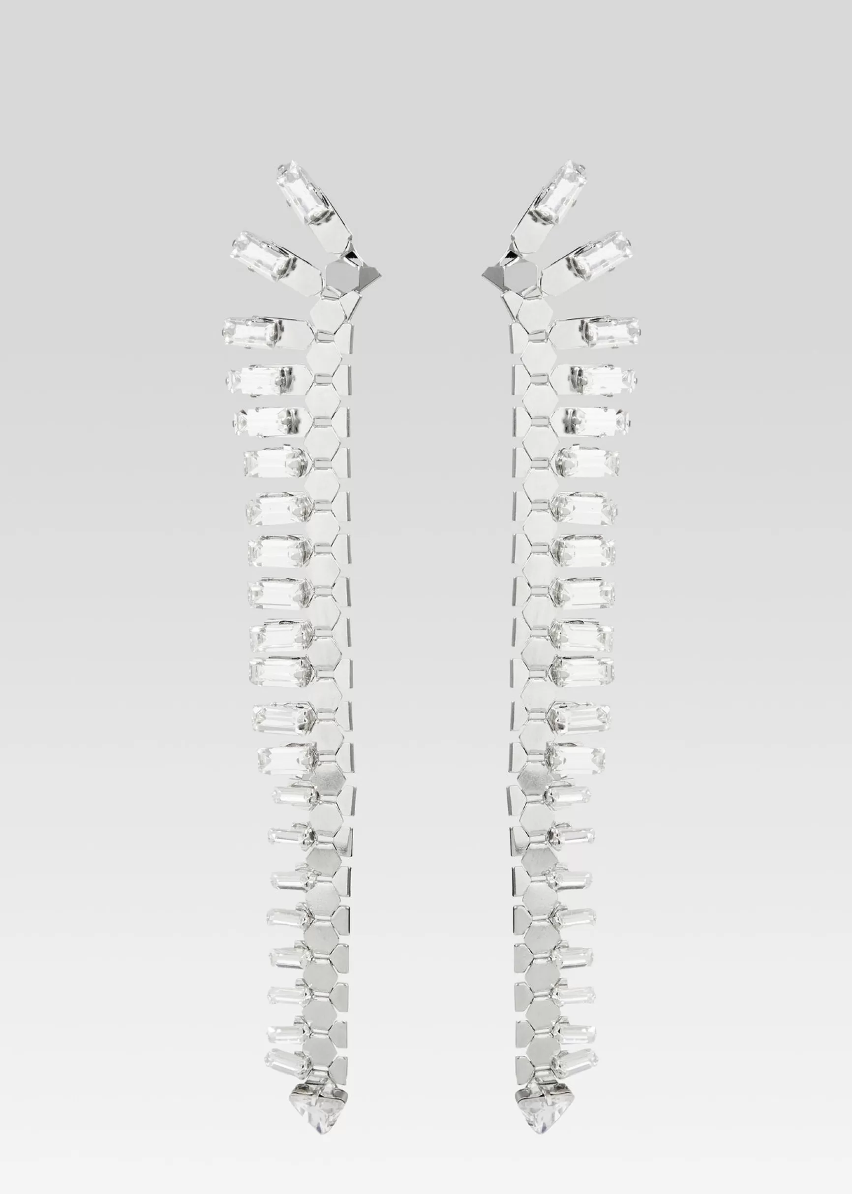Accessories*Retrofete Snake Skin Crystal Earrings Silver