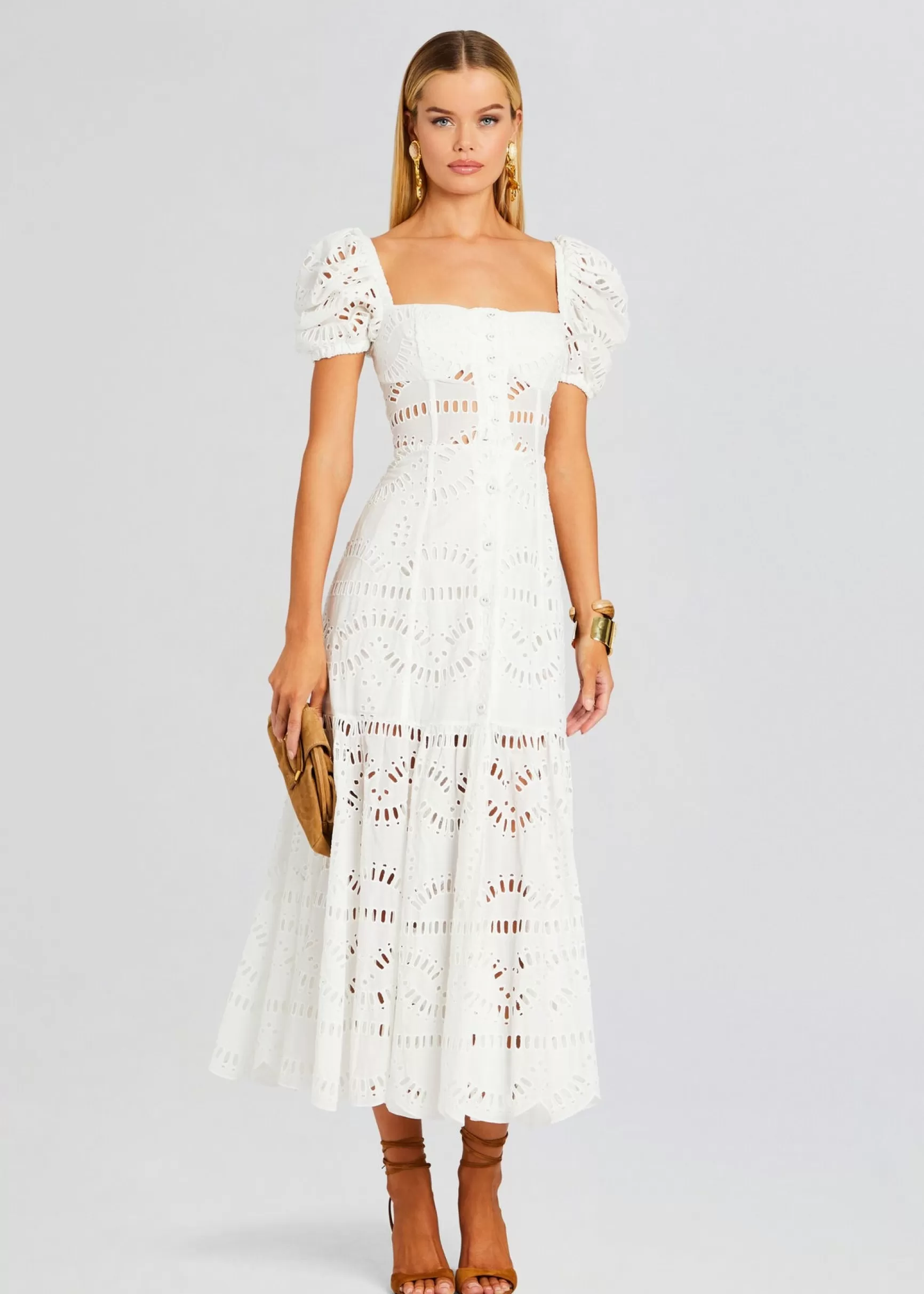 The Destination Bride*Retrofete Spiana Long Dress White Samoa
