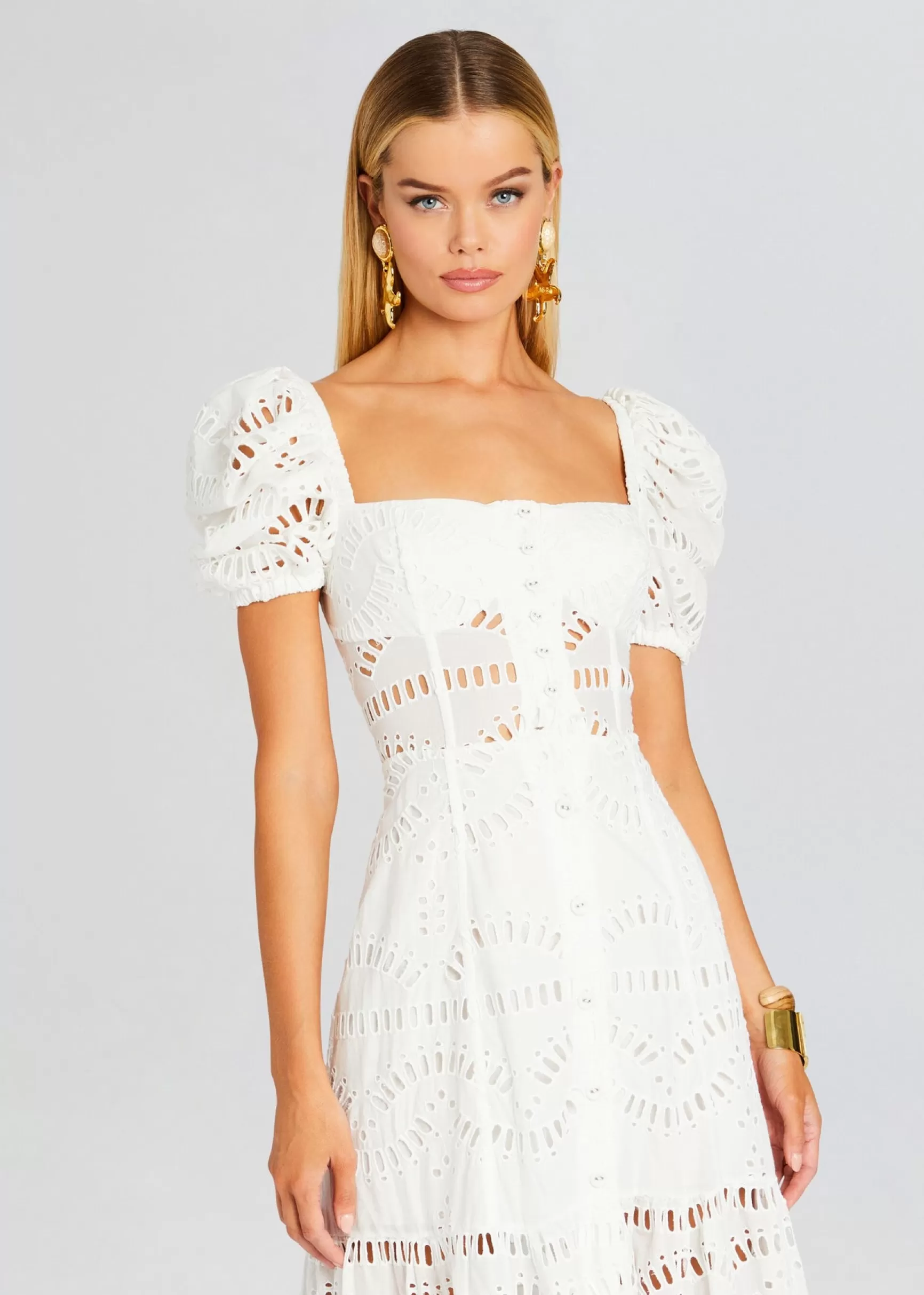 The Destination Bride*Retrofete Spiana Long Dress White Samoa