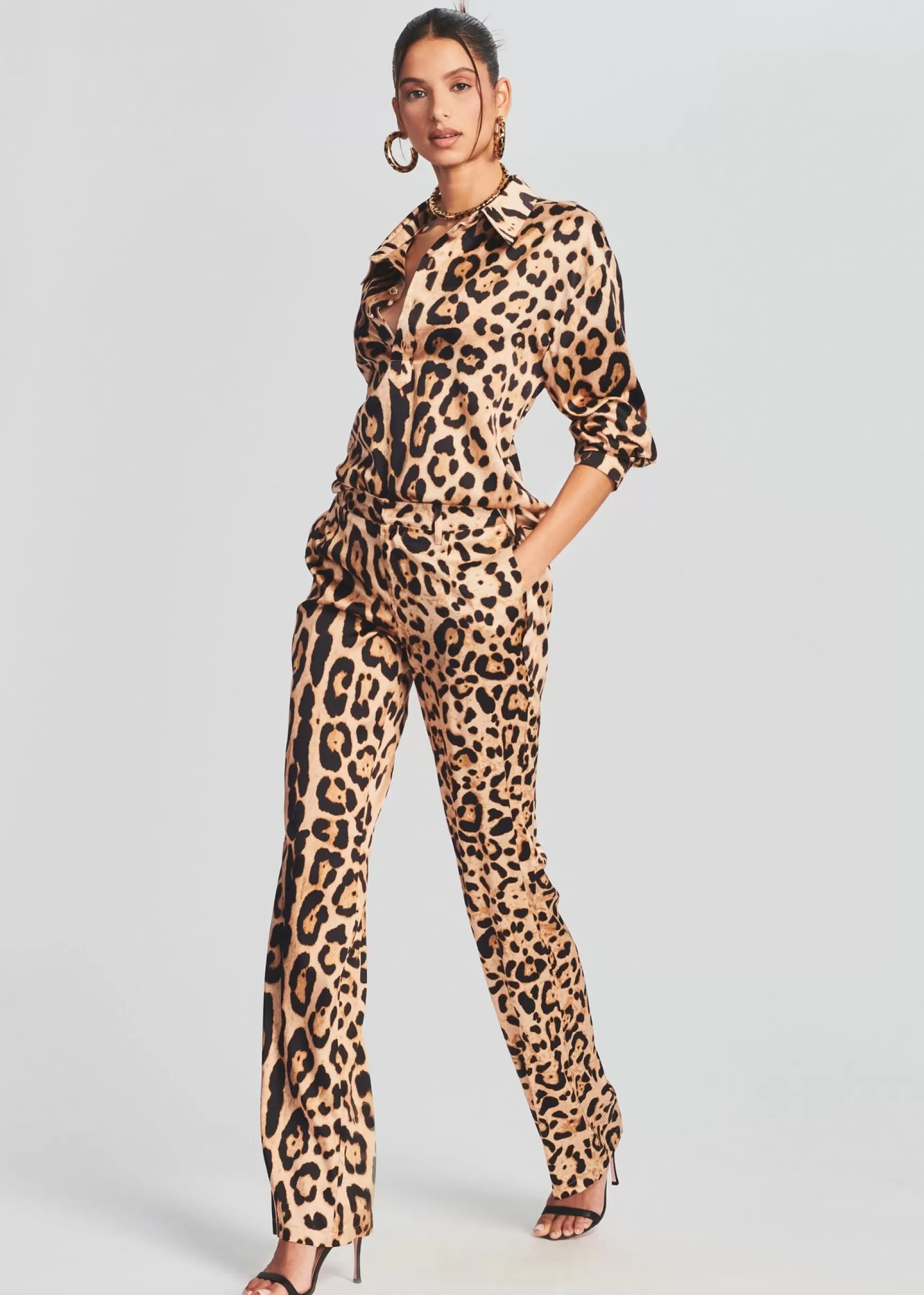 Honeymoon Looks*Retrofete Suki Silk Pant Leopard Combo
