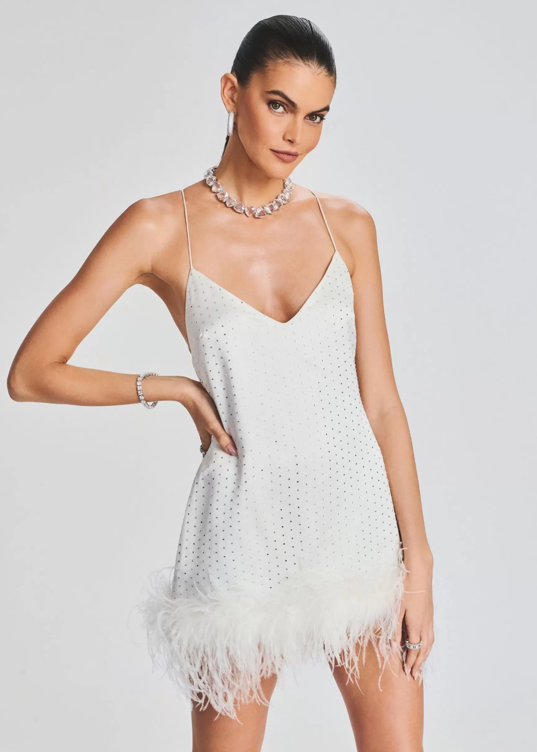 Rehearsal Dinner*Retrofete Susana Feather Dress White