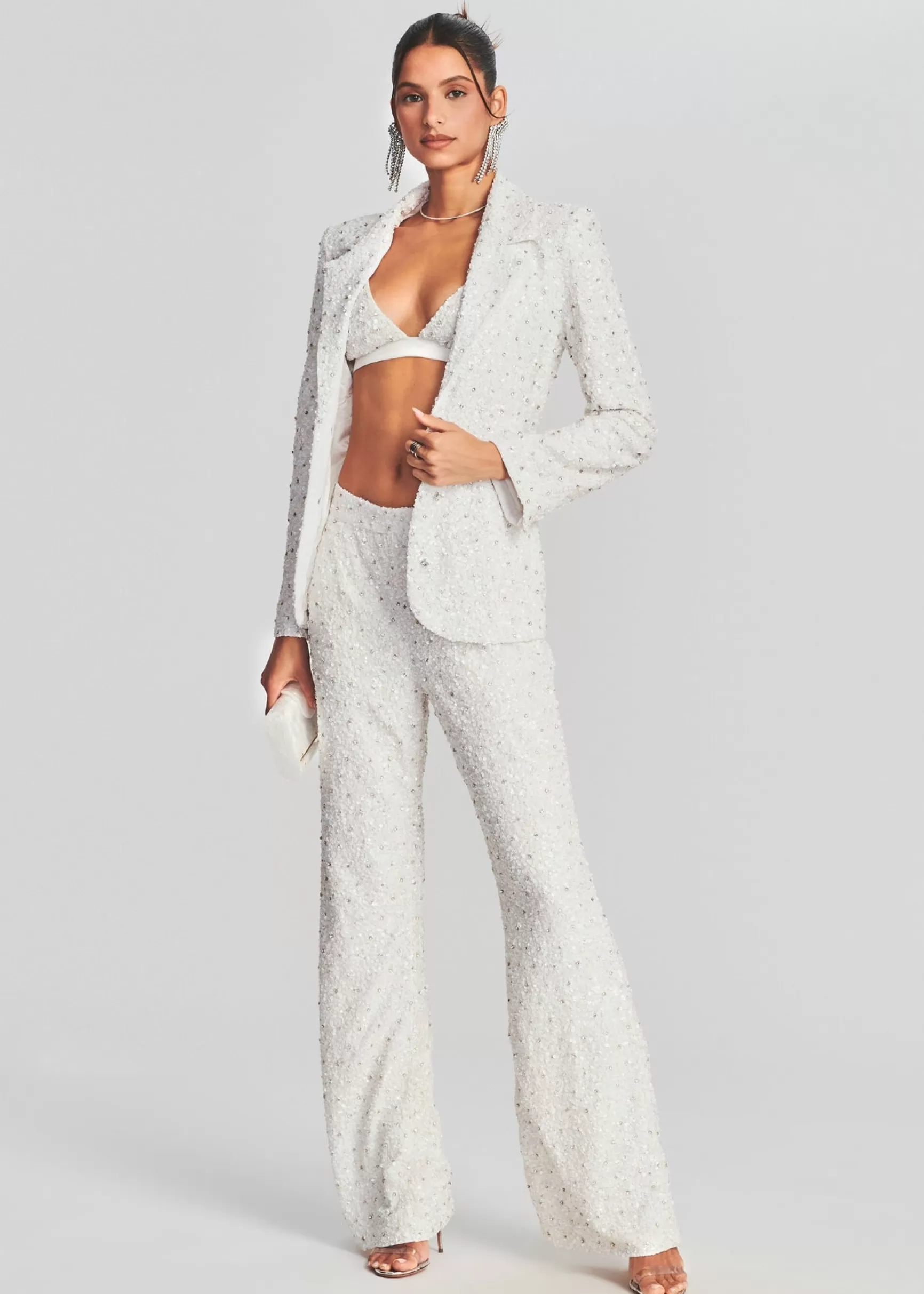 Jackets*Retrofete Taurus Sequin Jacket Stone White