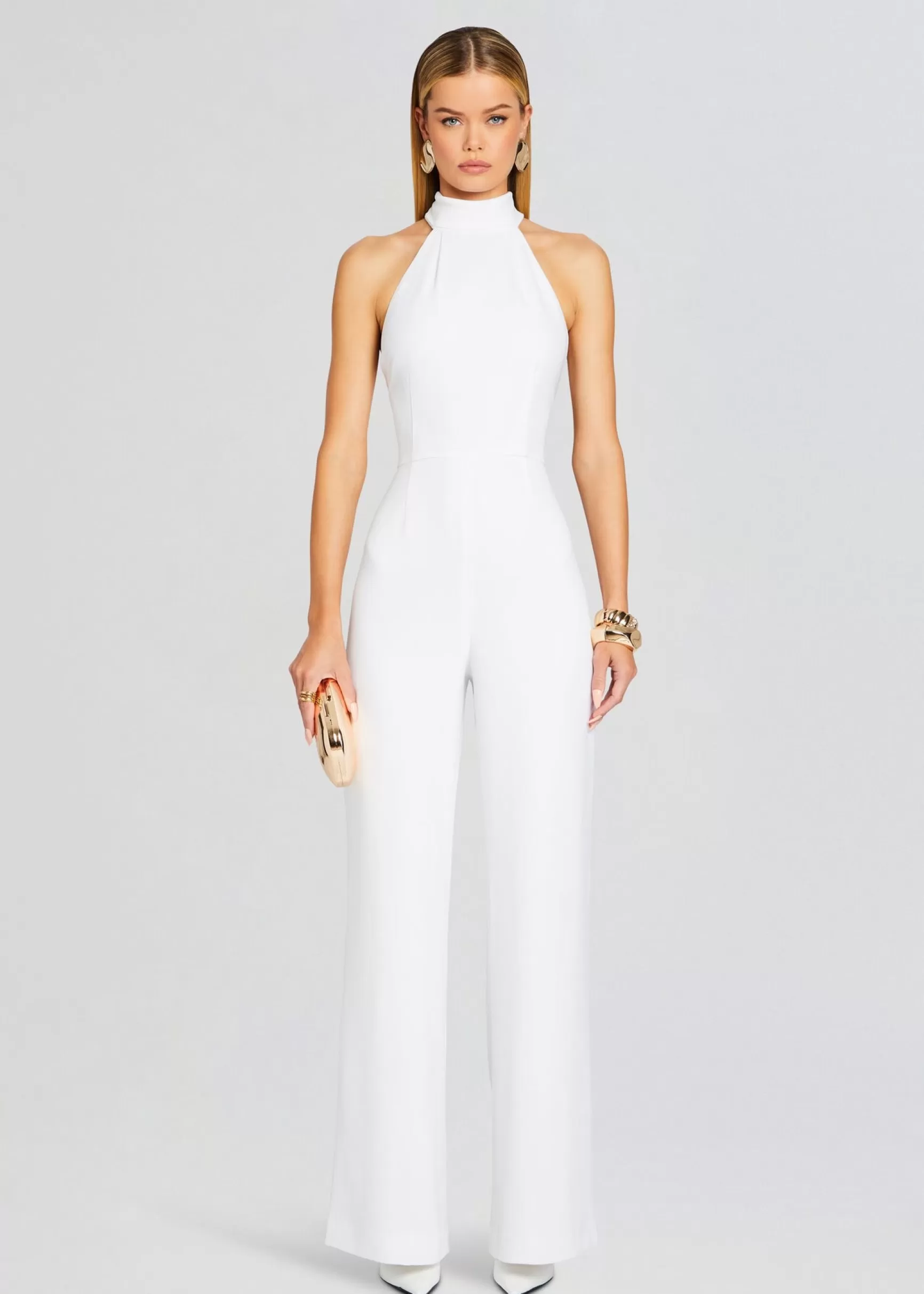 The Destination Bride*Retrofete Taylor Tie Back Jumpsuit White