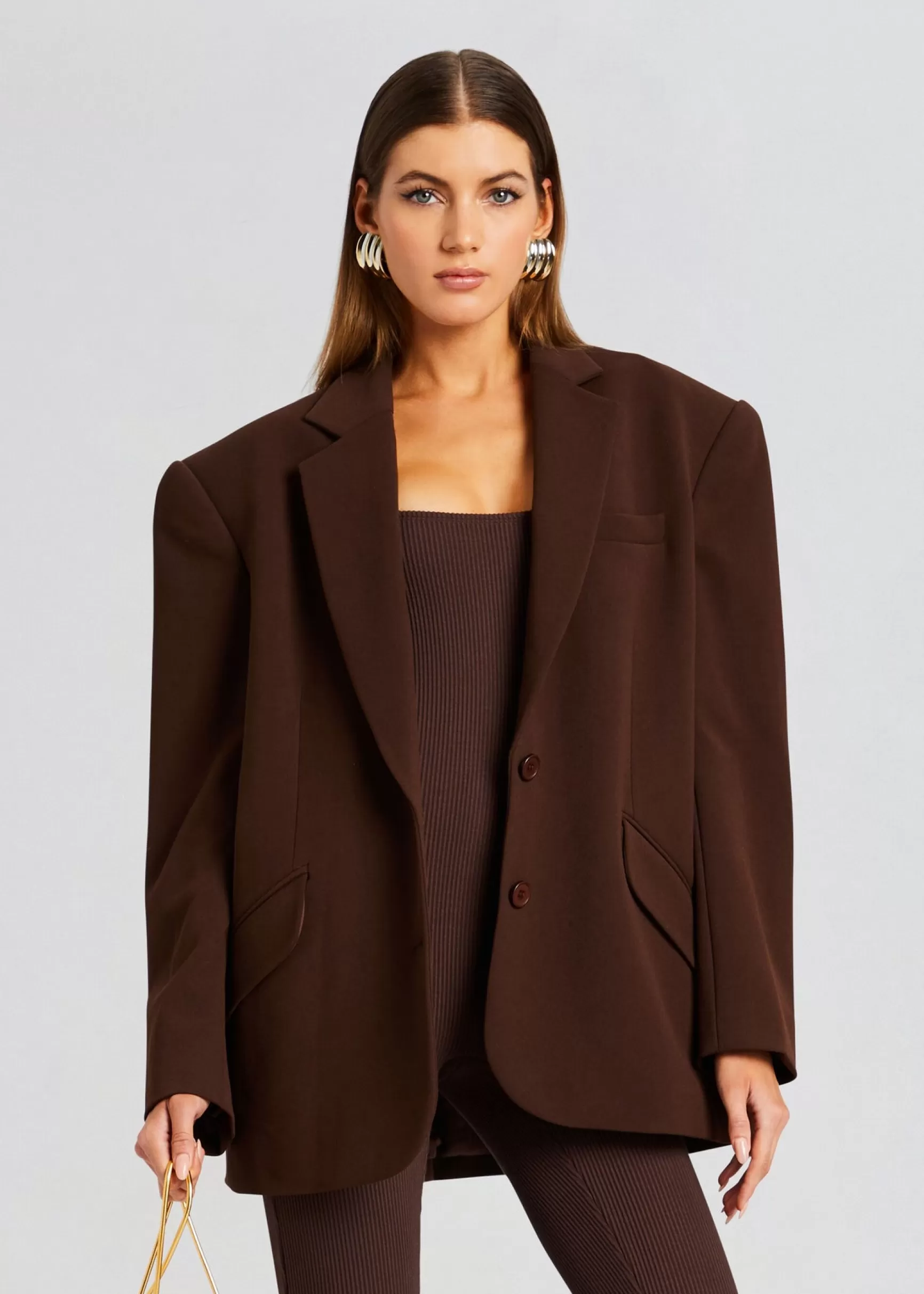 Business Chic*Retrofete The Adel Oversized Dad Blazer Brown
