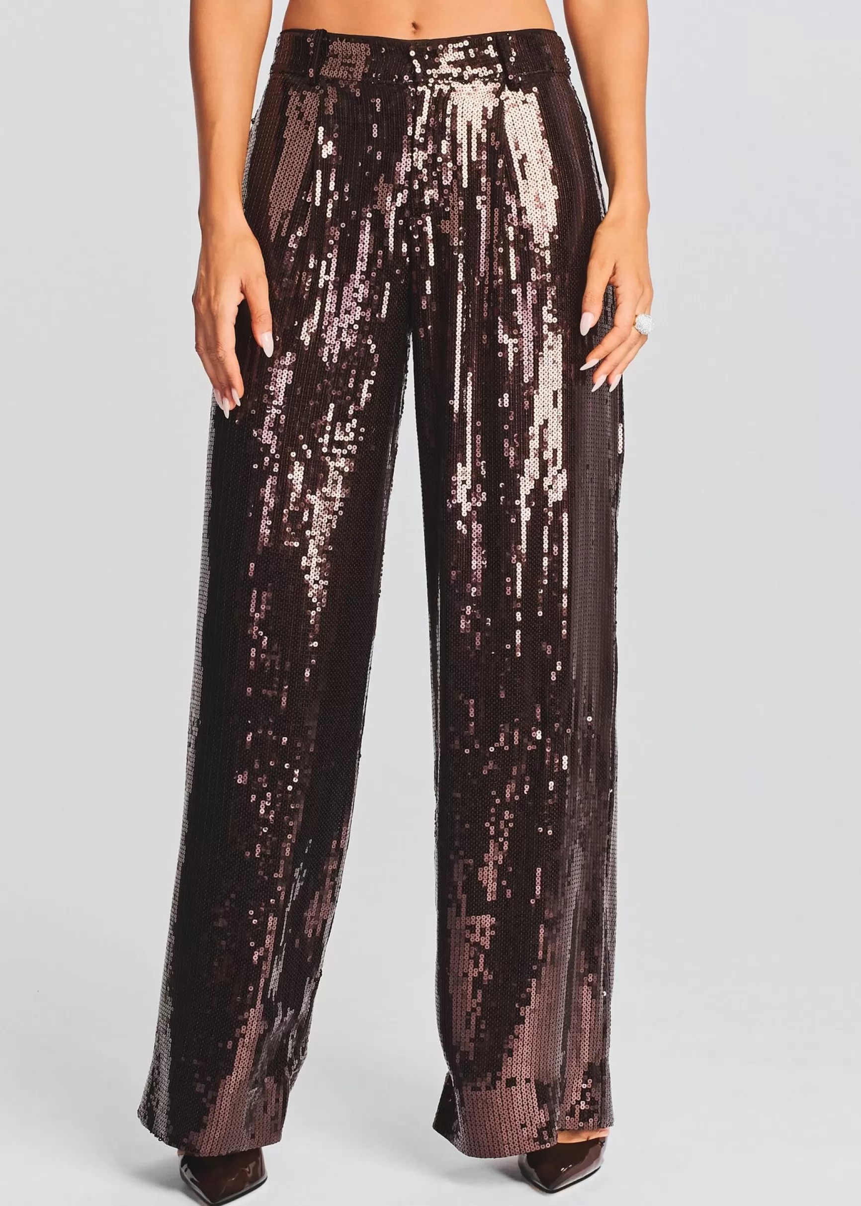 Business Chic*Retrofete Trinity Sequin Pant Dark Chocolate