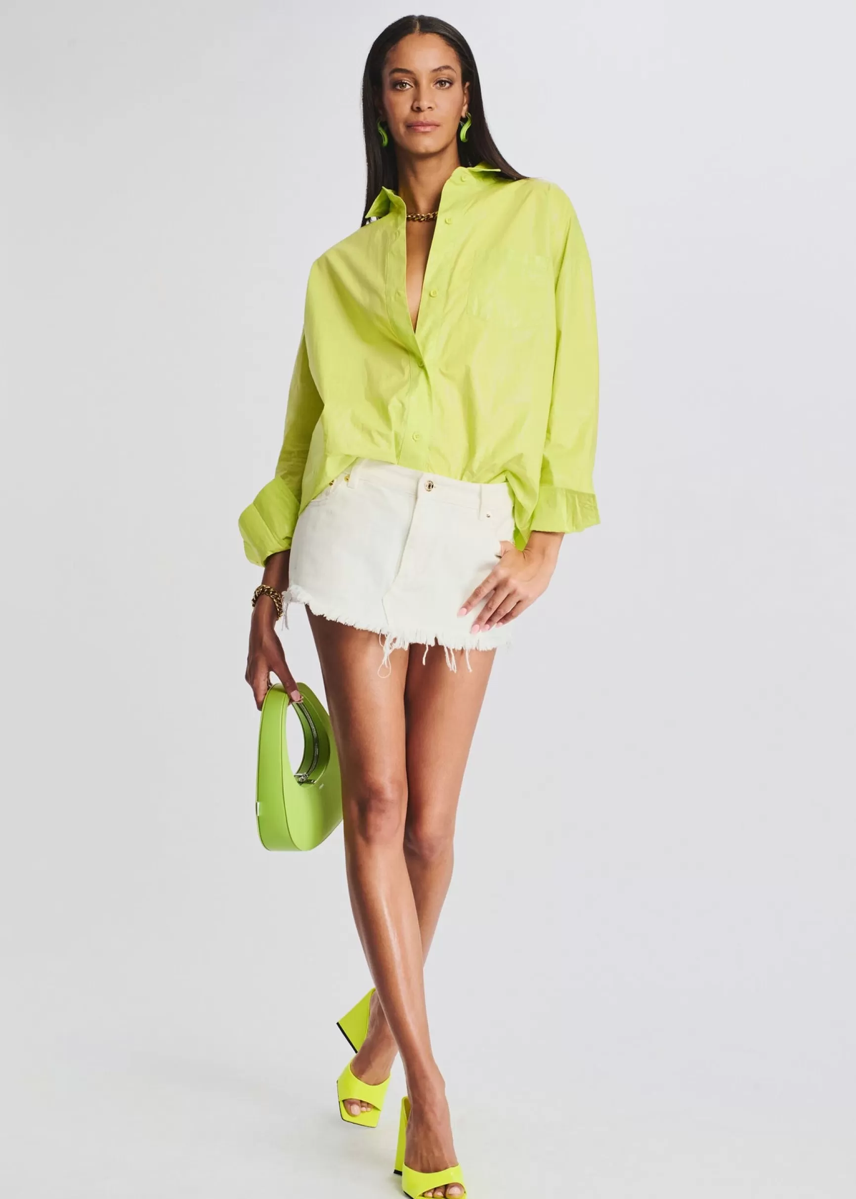 Bachelorette Party*Retrofete Vanessa Denim Mini Skirt White