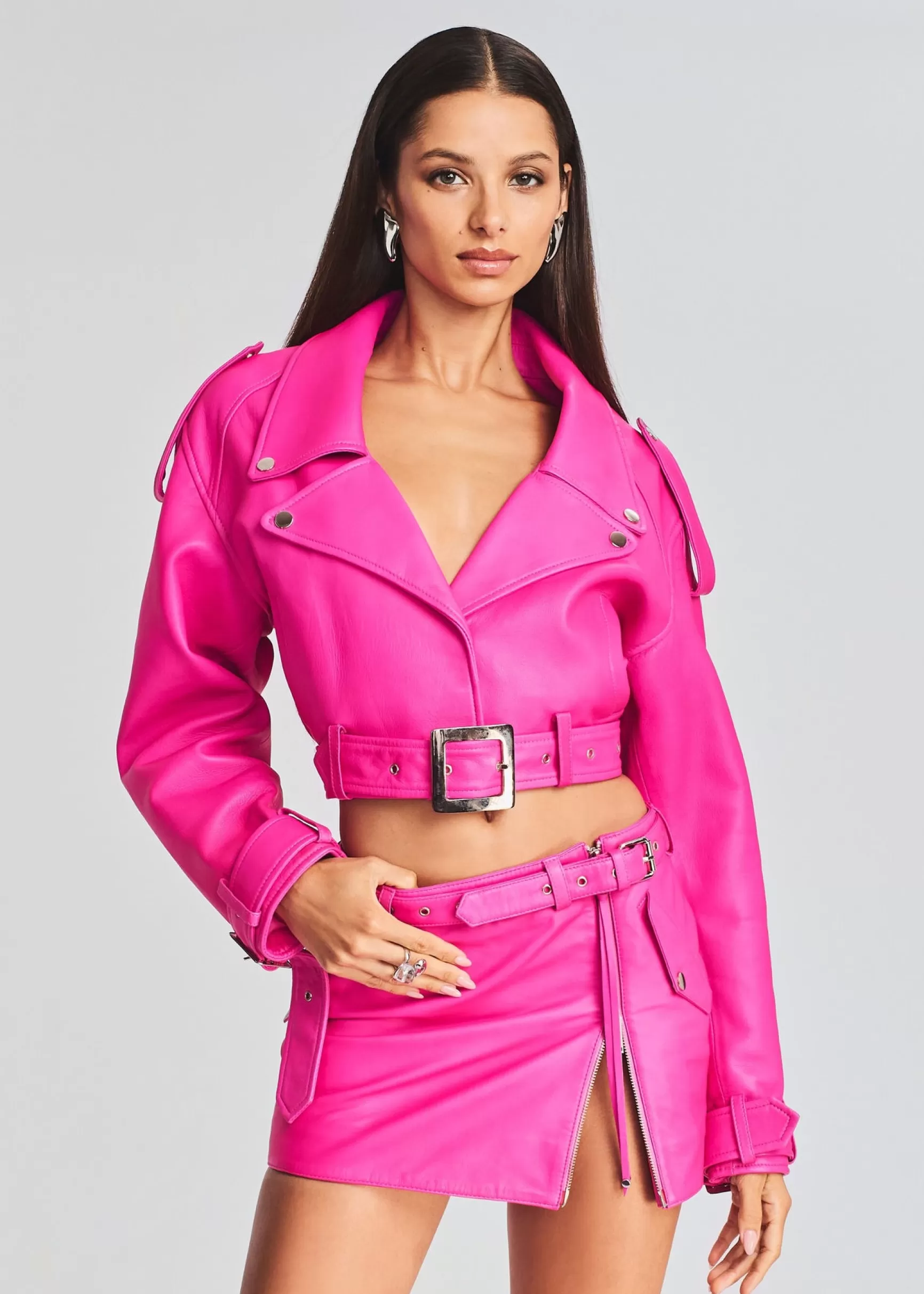 Jackets*Retrofete Victoria Leather Jacket Knockout Pink