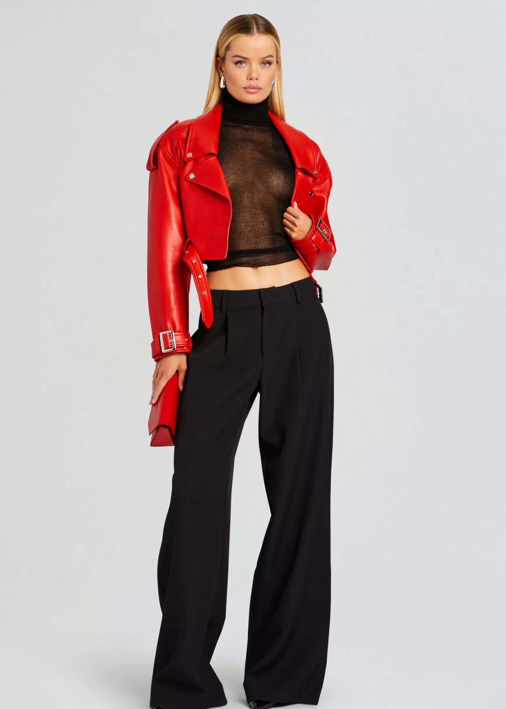 RETROFÊTE*Retrofete Victoria Leather Jacket Fiery Red