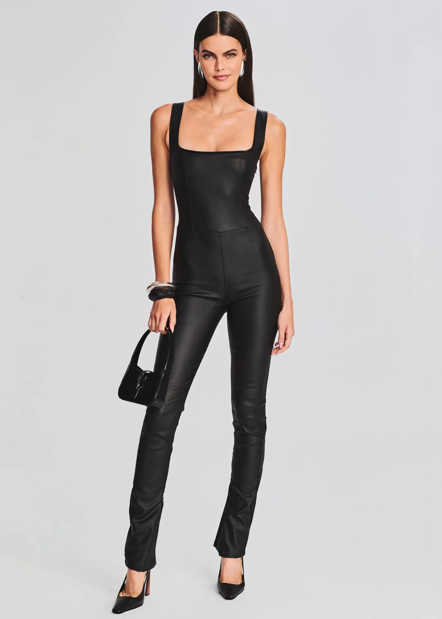 Jumpsuits*Retrofete Viper Coated Denim Catsuit Coated Black