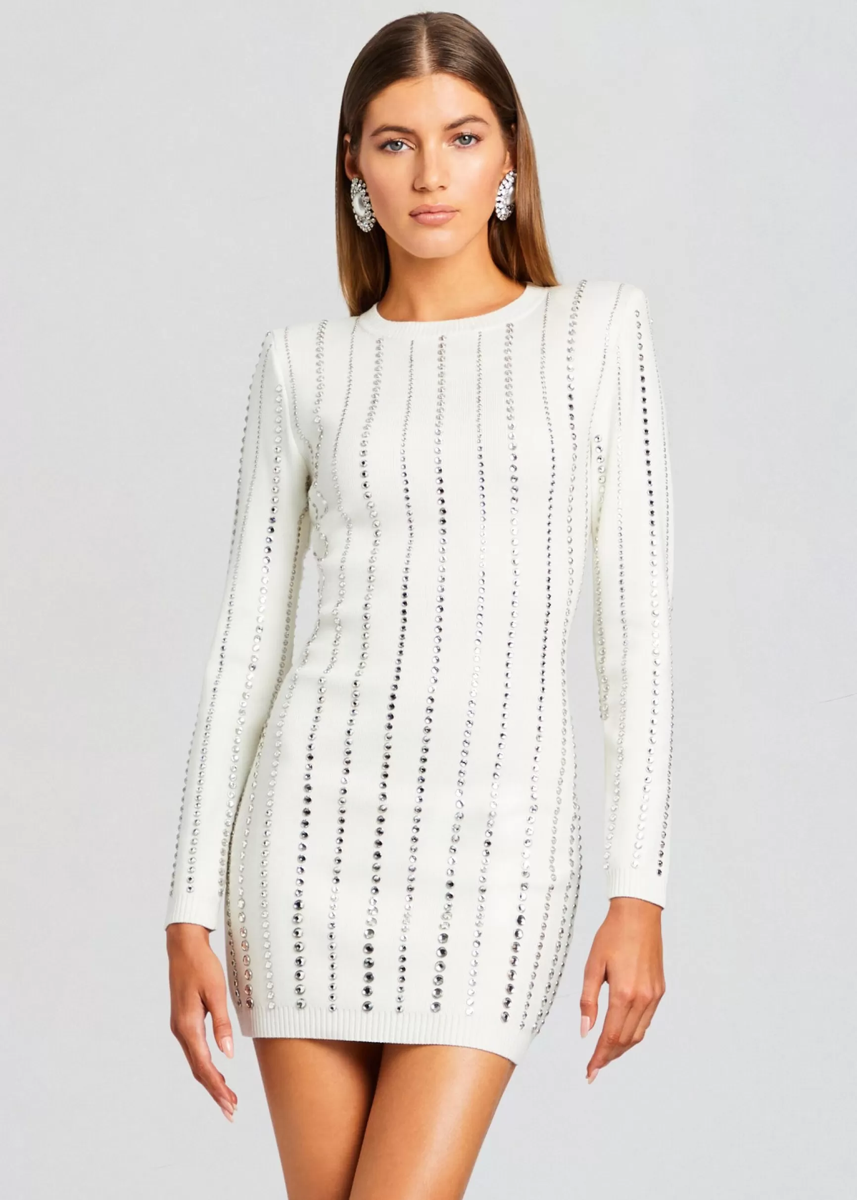 The Destination Bride*Retrofete Virginia Embellished Knit Dress White