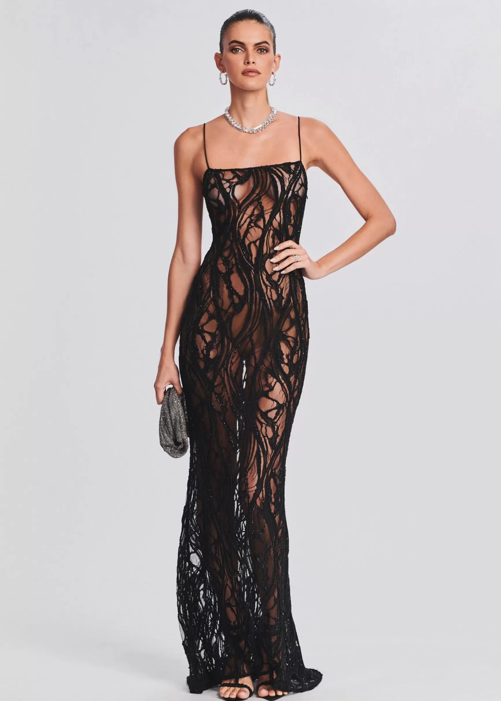 RETROFÊTE*Retrofete Winnie Embellished Lace Dress Black