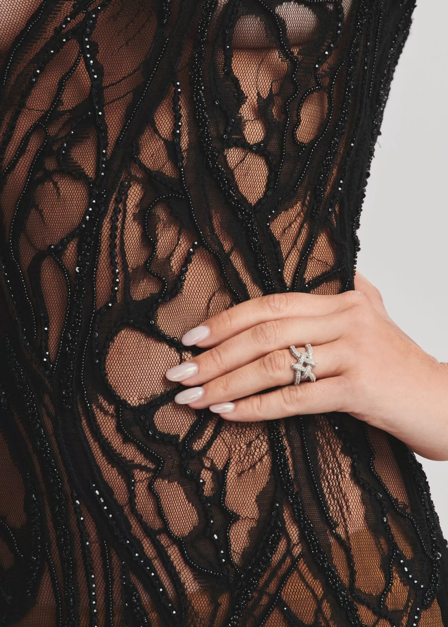 RETROFÊTE*Retrofete Winnie Embellished Lace Dress Black