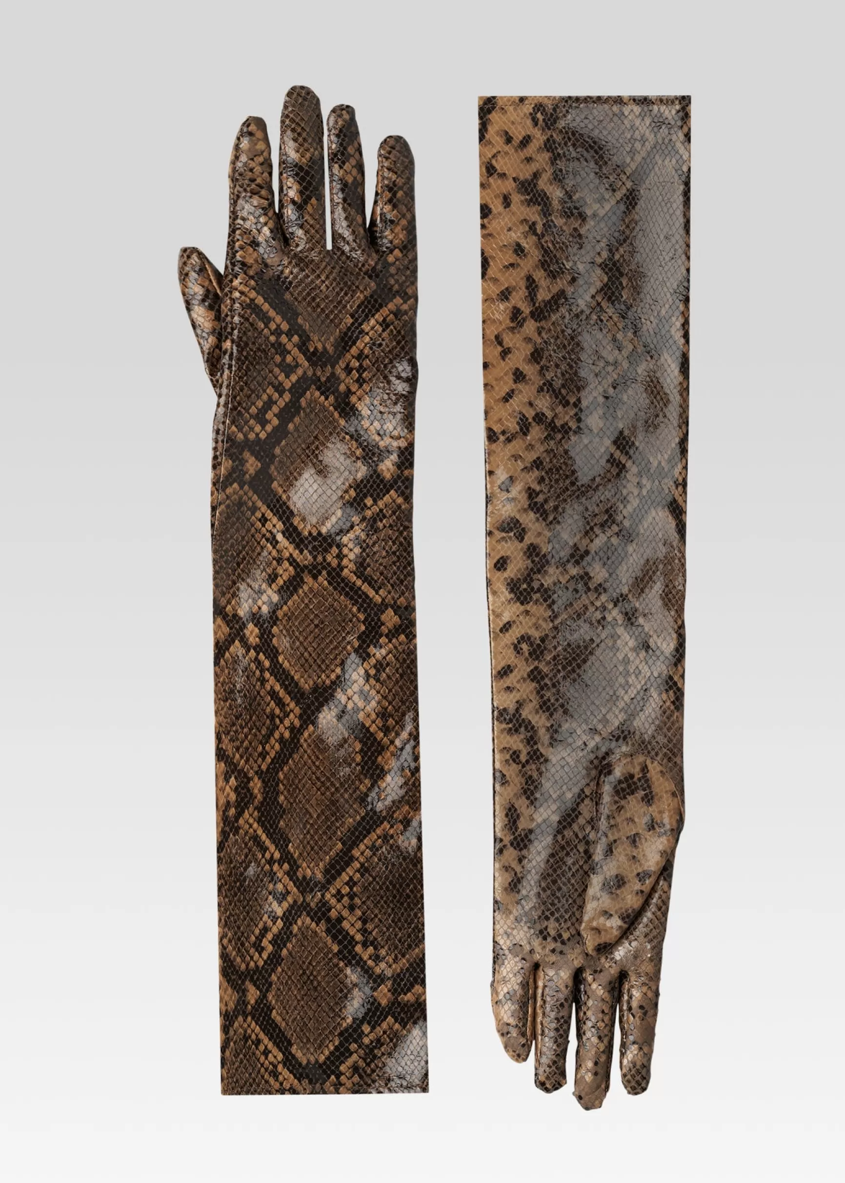 Neutral Moments*Retrofete Yani Leather Gloves Tannin Snake