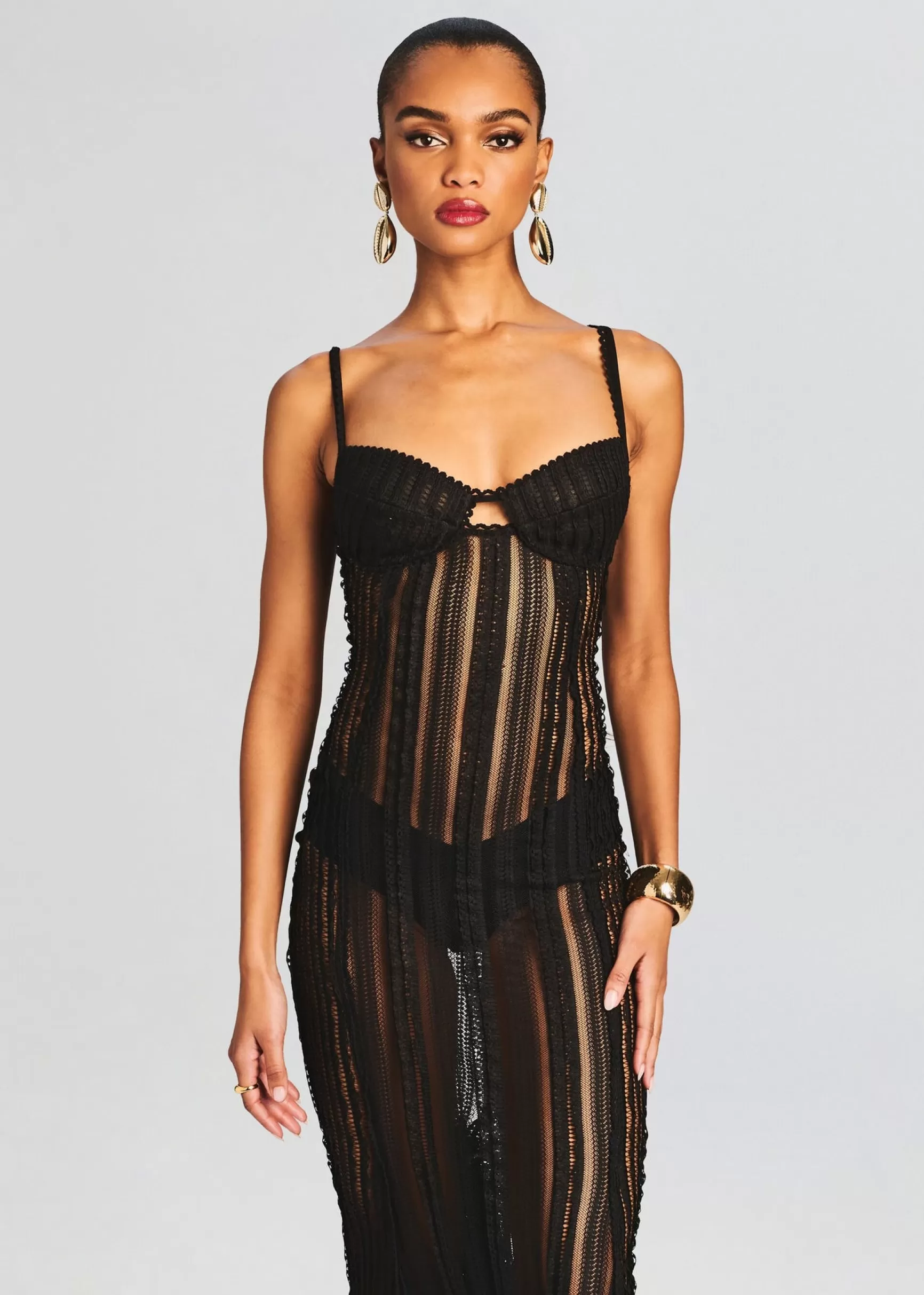 Sheer Bliss*Retrofete Yayay Long Dress Black Sham