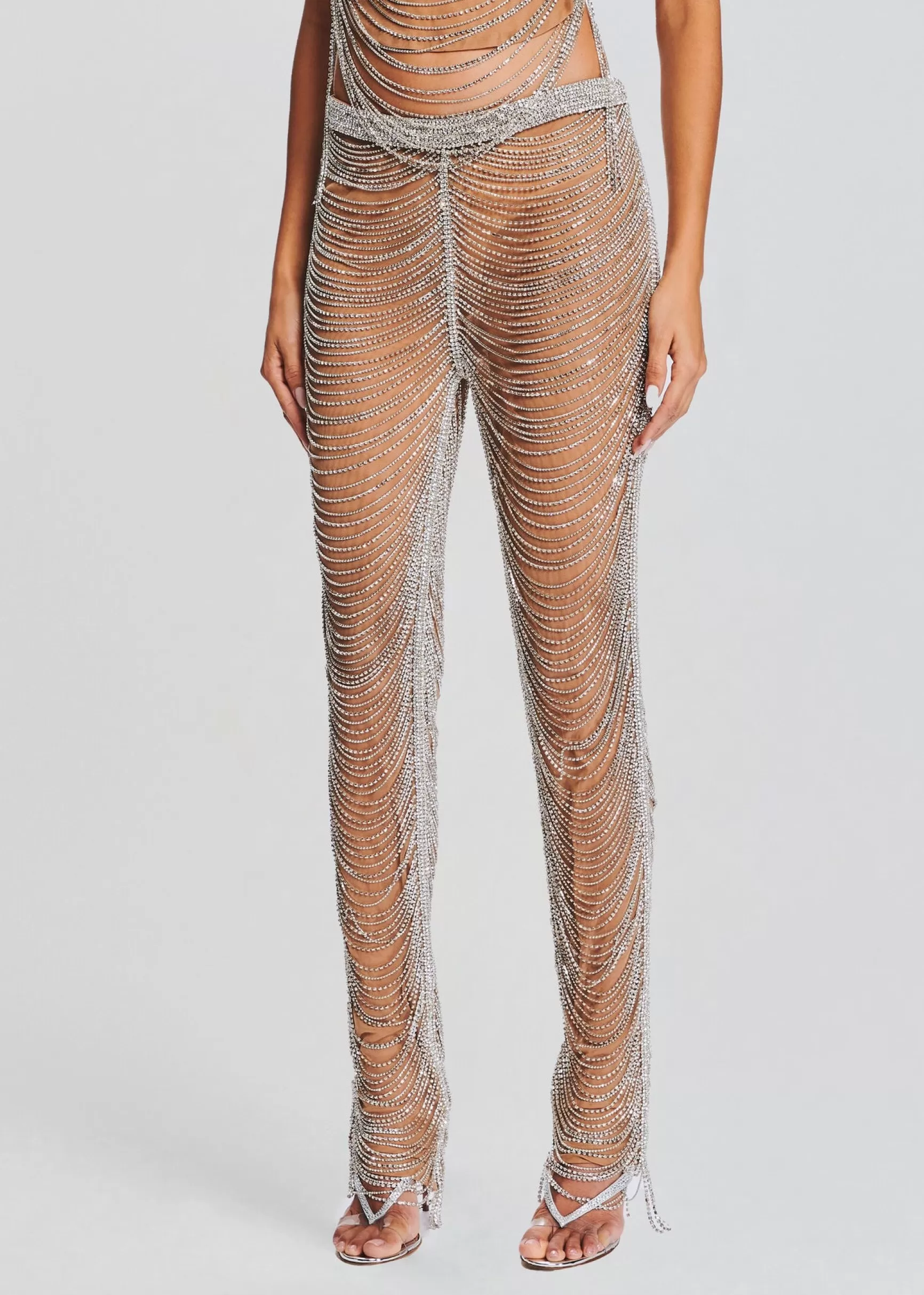 Sheer Bliss*Retrofete Zoe Embellished Pant Tannin/Silver